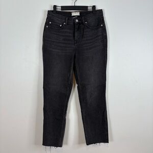 We The Free Curvy High Rise Vintage Straight Black Denim Jeans Size 28